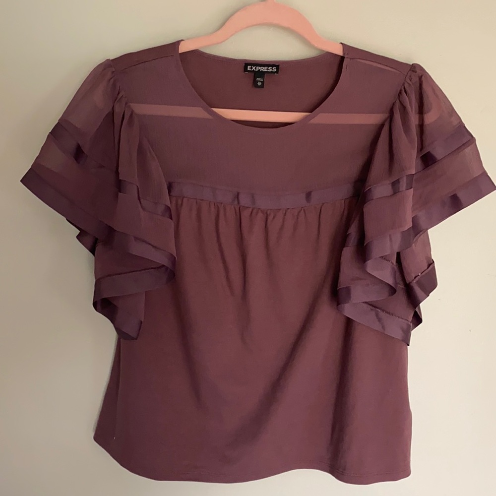 Express Flutter Sleeve Tee - XS
